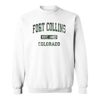 Fort Collins Colorado Co Vintage Athletic Sports Design Sweatshirt | Mazezy