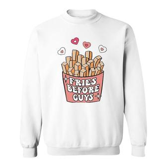 Fries Before Guys Mommy And Me Matching Valentine Baby Girl Sweatshirt | Mazezy UK