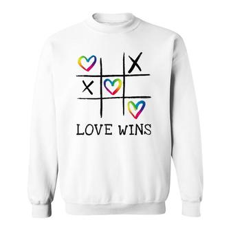 Fun Lgbtq Love Wins In Gay Pride Rainbow Colors - Gay Ally Sweatshirt | Mazezy
