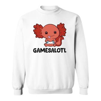 Funny Axolotl Lover Gamesalotl Gamer Axolotl Sweatshirt | Mazezy