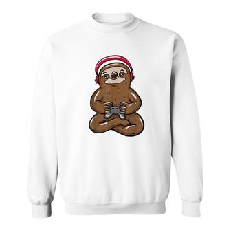Funny Cool Gaming Sloth Sweatshirt | Mazezy