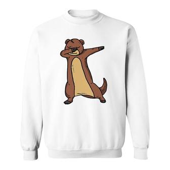 Funny Dabbing Otter Dab Dance Cool Sea Otter Lover Gift Sweatshirt | Mazezy