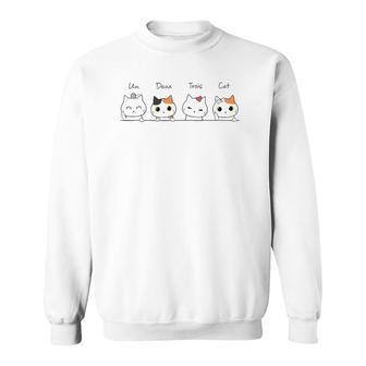 Funny French Counting Cats Un Deux Trois Cat Kittens Sweatshirt | Mazezy