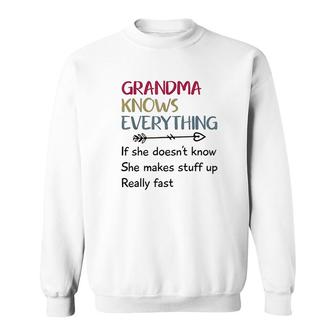 Funny Grandma Knows Everything If She Doesnt Know Cute Sweatshirt - Thegiftio UK
