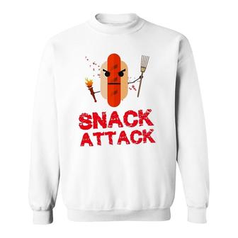 Funny Hot Dog Snack Attack Food Snacks Sweatshirt | Mazezy DE
