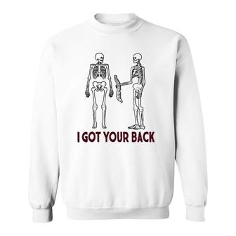 Funny I Got Your Back Skeleton Halloween Sweatshirt | Mazezy