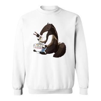Funny Japanese Kawaii Ramen Anteater Raglan Baseball Tee Sweatshirt | Mazezy