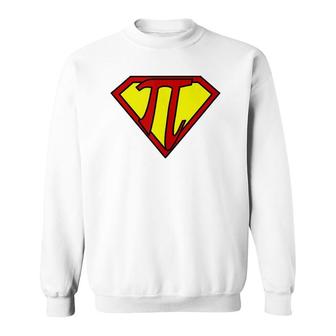 Funny Nerdy Math Nerd Super Pi Math Teacher Comic Hero Gift Sweatshirt | Mazezy