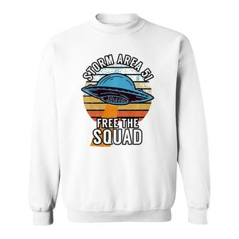 Funny Retro Storm Area 51 Free The Squad Sweatshirt | Mazezy