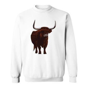 Funny Scottish Highland Cow Design For Men Women Hairy Cow Sweatshirt | Mazezy AU