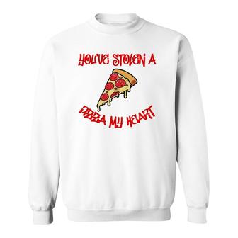 Funny Valentines Day Food Stolen Pizza My Heart Foodie Sweatshirt | Mazezy