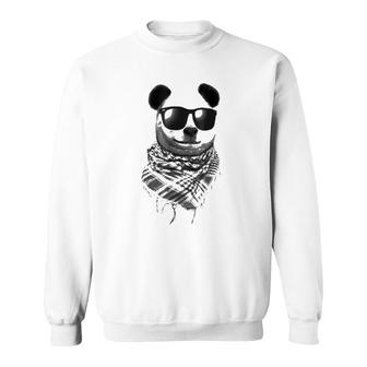 Giant Panda Wear Fishnet Pattern Keffiyeh Sunglass Sweatshirt | Mazezy