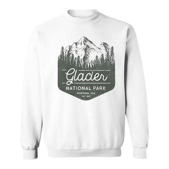 Glacier National Park Montana Vacation Gray Art Sweatshirt - Thegiftio UK
