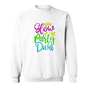 Glow Party Diva Sweatshirt | Mazezy