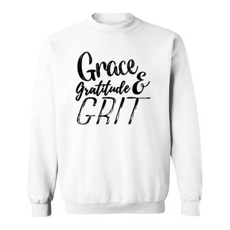 Grace Gratitude And Grit Horse Farm Equestrian Novelty Sweatshirt | Mazezy