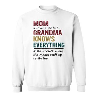 Grandma Knows Everything If She Doesnt Know Funny Christmas Sweatshirt - Thegiftio UK