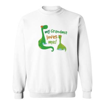 Grandma Loves Me Grandchild Dinosaur Sweatshirt | Mazezy