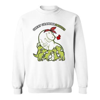 Great Grandmasaurus Grandma 5 Kids Dinosaur Mother's Day Sweatshirt | Mazezy