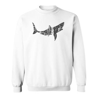Great White Shark Vintage Design Great White Shark Print Sweatshirt | Mazezy