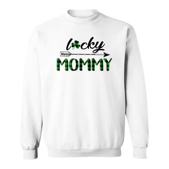 Green Plaid Lucky Mommy Sweatshirt | Mazezy