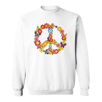Groovy 70'S Butterfly Peace Symbol Retro Costume Party Sweatshirt | Mazezy CA