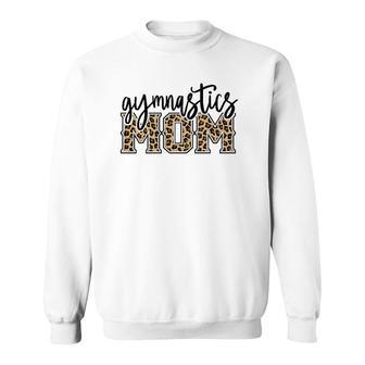 Gymnastics Mom Leopard Print Womens Proud Gymnast Mother Sweatshirt | Mazezy