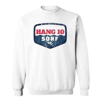 Hang 10 Surf Co Retro Distressed Surfer From The 60S V-Neck Sweatshirt | Mazezy