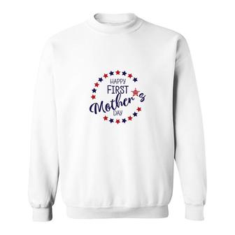 Happy First Mothers Day Star Circle Great Gift For Mom Sweatshirt - Thegiftio