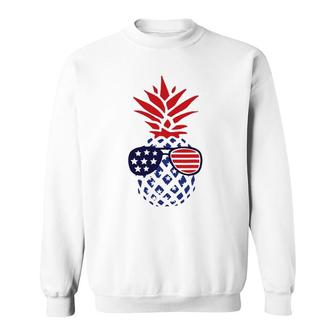 Hawaiian Pineapple American Flag Sunglasses 4Th Of July Sweatshirt | Mazezy