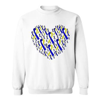 Heart Ribbon World Down Syndrome Day Sweatshirt | Mazezy UK