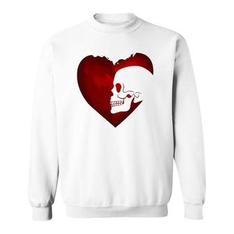 Heart Skull Happy Valentine's Day Sweatshirt | Mazezy