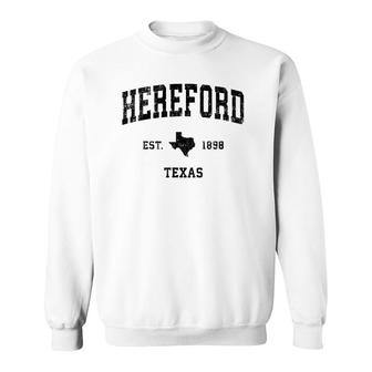 Hereford Texas Tx Vintage Sports Design Black Print Sweatshirt | Mazezy
