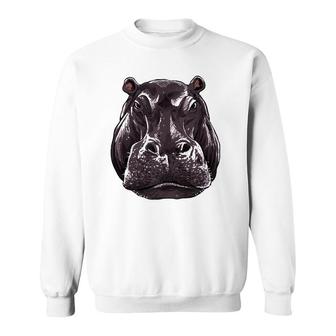 Hippo Head Cute Hippo Lover Women Men Gift Sweatshirt | Mazezy