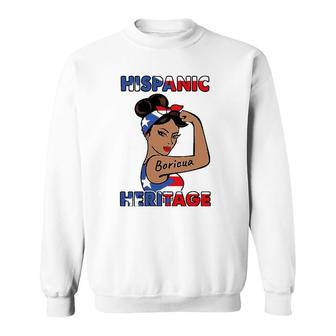 Hispanic Heritage Boricua Women Flag Puerto Rico Sweatshirt | Mazezy