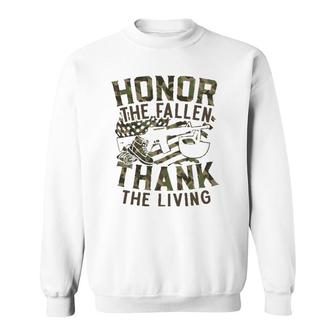 Honor The Fallen Thank The Living Usa Flag Memorial Day Sweatshirt | Mazezy