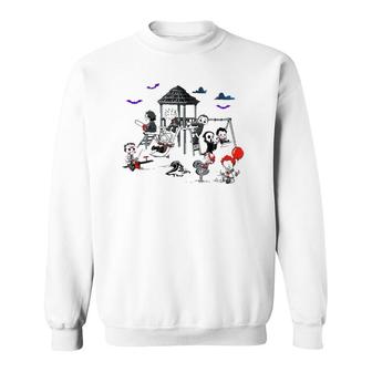 Horror Clubhouse In Park Funny Halloween Costume Sweatshirt | Mazezy