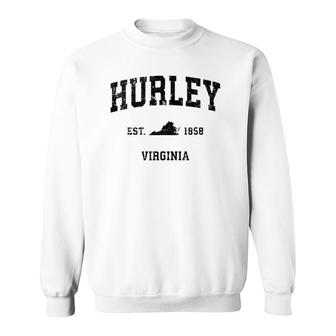 Hurley Virginia Va Vintage Sports Design Black Print Tank Top Sweatshirt | Mazezy