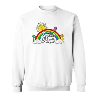 I Hate People Rainbow Printed Sweatshirt | Mazezy