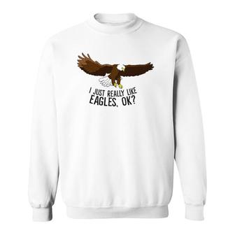 I Just Really Like Eagles Sweatshirt | Mazezy
