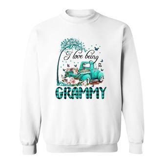 I Love Being Grammy Flower Truck Sweatshirt | Mazezy