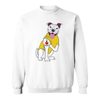 I Love Mom Mommy Mother's Day Collection Pitbull Dog Sweatshirt | Mazezy