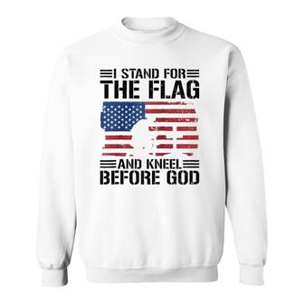 I Stand For The Flag And Kneel Before God Raglan Baseball Tee Sweatshirt | Mazezy CA