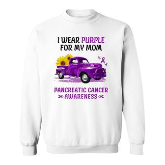 I Wear Purple For My Mom Pancreatic Cancer Awareness 98 Ver2 Sweatshirt | Mazezy