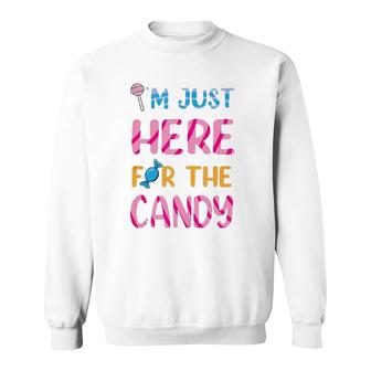 I'm Just Here For The Candy Halloween Sweets Tank Top Sweatshirt | Mazezy