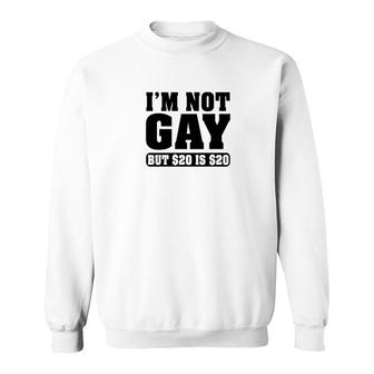 Im Not Gay But $20 Is $20 Funny Sweatshirt | Mazezy