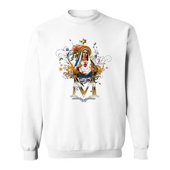 Immaculate Heart Of Mary Our Lady Blessed Mother Catholic Sweatshirt | Mazezy
