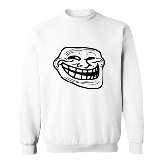 Internet Troll Meme Big Smiley Face Sweatshirt | Mazezy