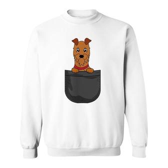 Irish Terrier Mom Dad Dog In Pocket Funny Gift Sweatshirt | Mazezy