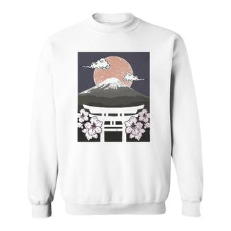 Japan Cherry Blossom Woodblock Japanese Art Sweatshirt | Mazezy