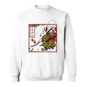 Japanese Samurai Bushido Rabbit Warrior Vintage Old Stamp Sweatshirt | Mazezy